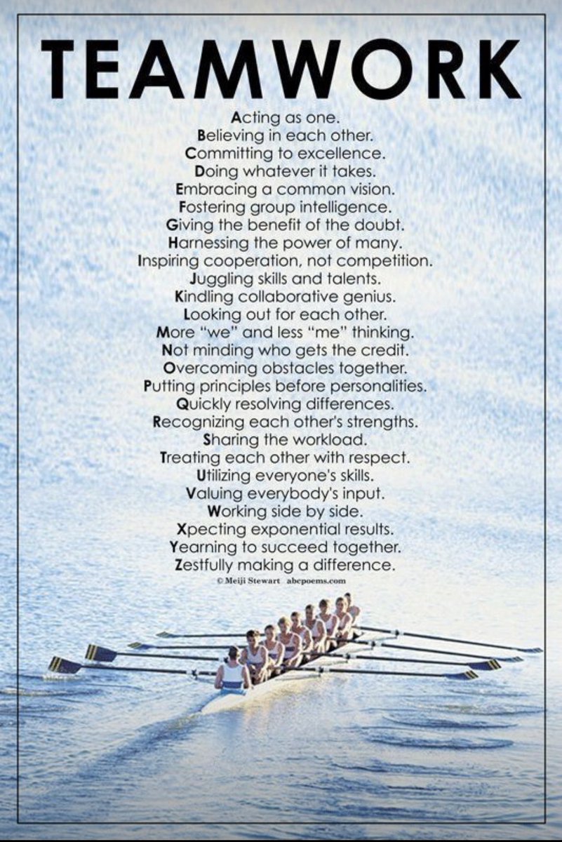 Alphabet of value-based #TEAMWORK.

Great picture and visualization by 
#MeijiStewart 
<a href="/MeijiStewart/">Meiji Stewart</a>