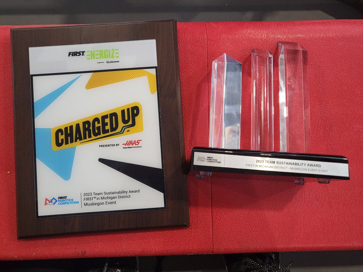 Ramageddon4855's tweet photo. We won the Sustainability Award at the Muskegon District Competition this weekend! We are grateful for our community who has helped us sustain and grow our team for the past 11 seasons. https://t.co/ZRxppdDYdh