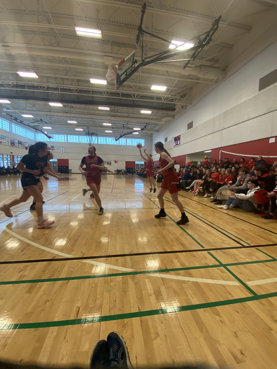 WVHWarriors's tweet photo. Great semifinal action here at WVH. It's half time and WVH leads PWC 34-28. Great game. https://t.co/9JjhrIf8ZB