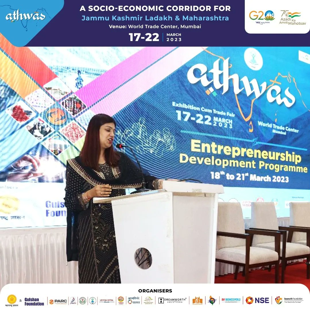 AthwasIndia's tweet photo. Here are a few glimpses of our esteemed guests from the Entrepreneurship Development Program held at Athwas on 19th March 2023. 

📍World Trade Centre, Cuffe Parade, Mumbai 

Come join us for the J&amp;K expo &amp; exhibition until the 22nd of March, 2023. 

#athwas #expo #EDP #mumbai https://t.co/Lh6KmVILyZ
