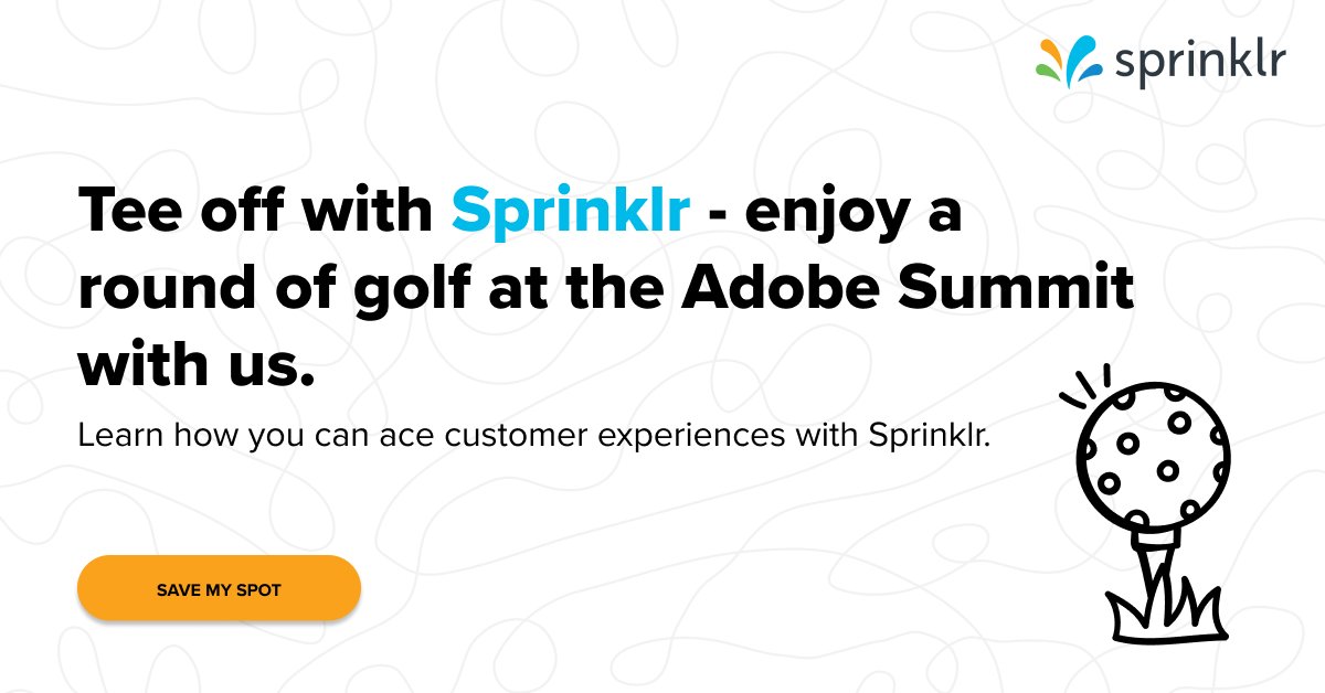 Sprinklr's tweet photo. Heading out to #AdobeSummit this week? Before the festivities begin, join us at Topgolf Las Vegas for a fun-filled evening of food, golf, and games! Discover how Sprinklr is helping 50% of the world's top brands ace customer experiences ⛳️ https://t.co/vPx2oNlqdI https://t.co/NtGgzK3rCm