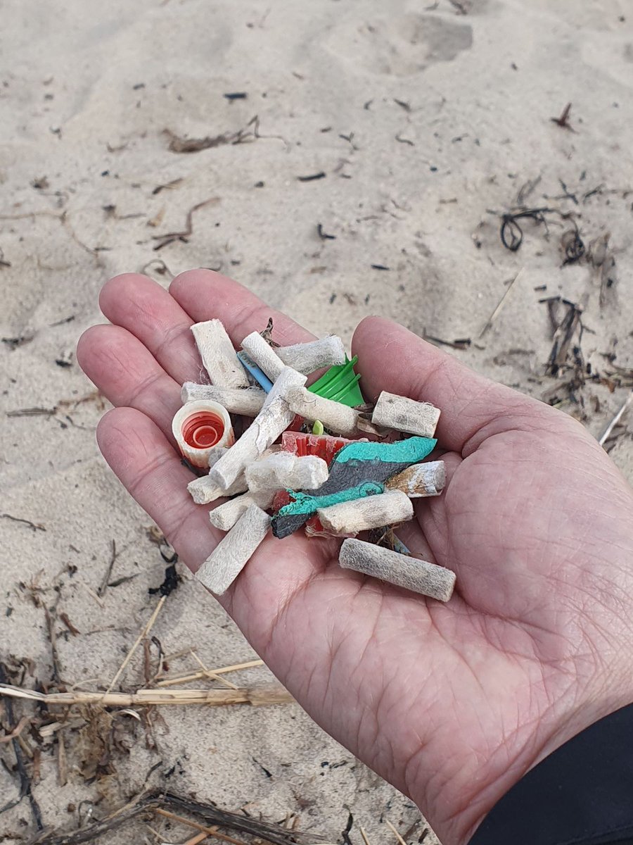 Heute war die AG #Meeresschutz des #NABU #Kiel wieder unterwegs. Die Stürme der letzten Zeit haben den Müll im Spülsaum abgelagert - das hier ist das Resultat von nur einem Meter Strand !