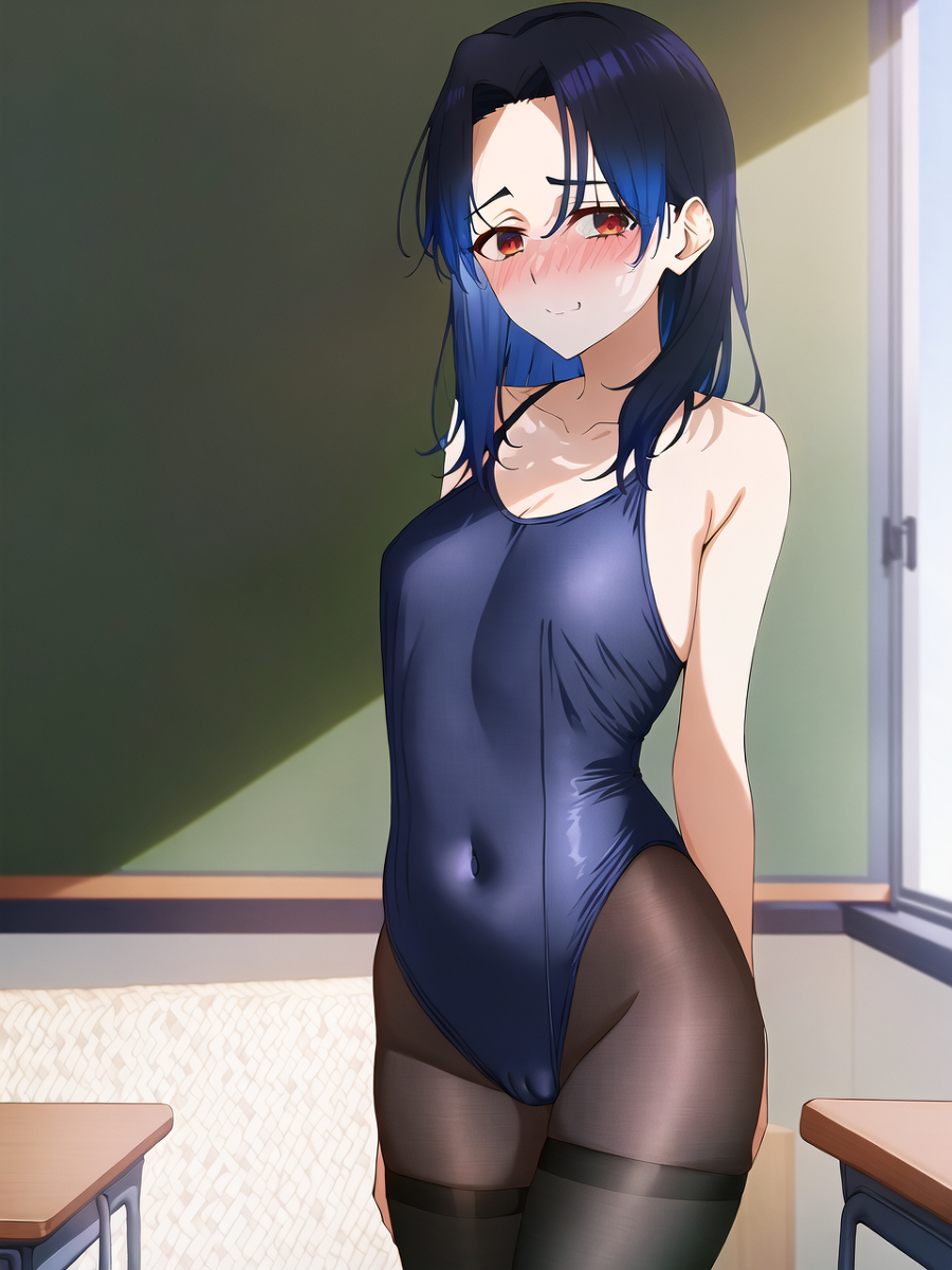 wingpixiv's tweet photo. スク水タイツの狼谷さん #黒タイツ #スク水 #狼谷さん #可愛いだけじゃない式守さん https://t.co/PL4ziDCXem https://t.co/ePbHzrbOrb