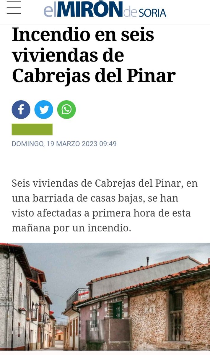 HerreroCarmelo's tweet photo. #Soria, felicitaciones a los #bomberos de #Soria, y apoyo para #Cabrejas del Pinar por el incendio de seis casas acontecido en este bonito pueblo de #Soria. Estamos en manos de buenos profesionales en la lucha contra incendios.🇪🇦🏹.#PrimeroEspaña https://t.co/32LnoQRope