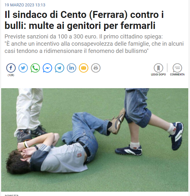 Bravo, caro <a href="/EdoardoAccorsi/">Edoardo Accorsi</a> . Iniziamo SERIAMENTE a fermare il #bullismo con azioni che siano DAVVERO deterrenti alla sconfitta di questo fenomeno e alla tutela delle vittime!