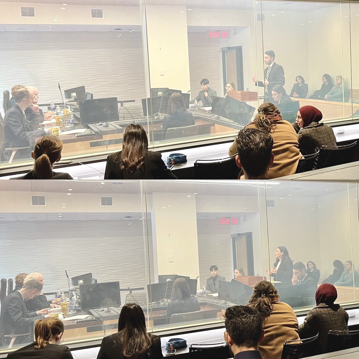 Ce matin, Maîtres Éric Turcotte et <a href="/davyduked/">Danielle Davyduke</a> de <a href="/UsaskLaw/">USask College of Law</a> et du CCLF plaident contre l’équipe de l’<a href="/UAlberta/">University of Alberta</a>, en finale du Concours Bastarache, devant les honorables juges Paul Rouleau, Sébastien Grammond et Constance Hunt. #ConcoursBastarache #CCLF 

@CarolineHMagnan