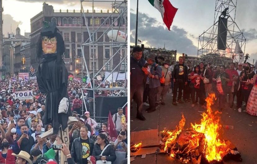 brujasdelmar's tweet photo. Señor presidente @lopezobrador_, esta es la gente que lo sigue, por tanto le preguntamos, ¿son estas expresiones de odio contra una mujer, en un país con un severo problema de violencia feminicida, parte de lo que usted llama la cuarta transformación? https://t.co/bz32zqn4xe