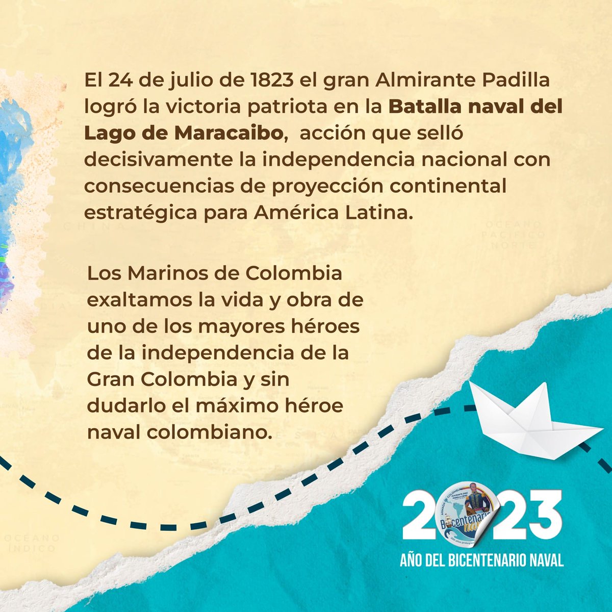⚓💙 Los #MarinosDeColombia estamos de celebración. 🎉
Hoy conmemoramos el natalicio No.239 de nuestro #HéroeNaval *Almirante José Padilla López*, líder de la *Batalla del Lago de Maracaibo*, con la que se consolidó la gesta libertadora.
#BicentenarioNaval
#AquíNaceLaMarina