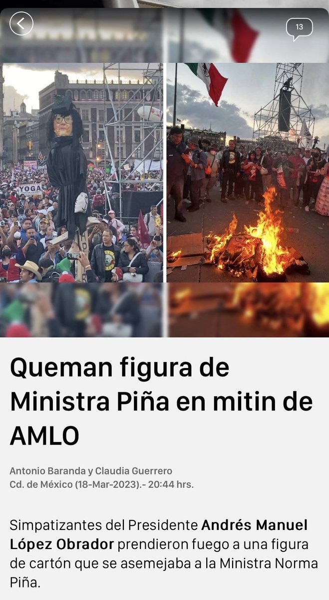 ferbelaunzaran's tweet photo. Se descubren los cuerpos de cinco mujeres calcinadas en Celaya y a las camisas guindas de Morena se les ocurre prenderle fuego a la figura de Norma Piña.

El discurso de odio de @lopezobrador_ se está saliendo de control.

Al querer someter a la Corte, genera violencia. ¡Cuidado! https://t.co/XyAsc3zTIl