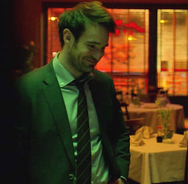 charliecoxfans's tweet photo. Matt getting his point across with as much MATTitude as it takes. #MattMurdock #Daredevil #DaredevilBornAgain #Defenders #CharlieCox 😈 https://t.co/MNzQ49x3OS