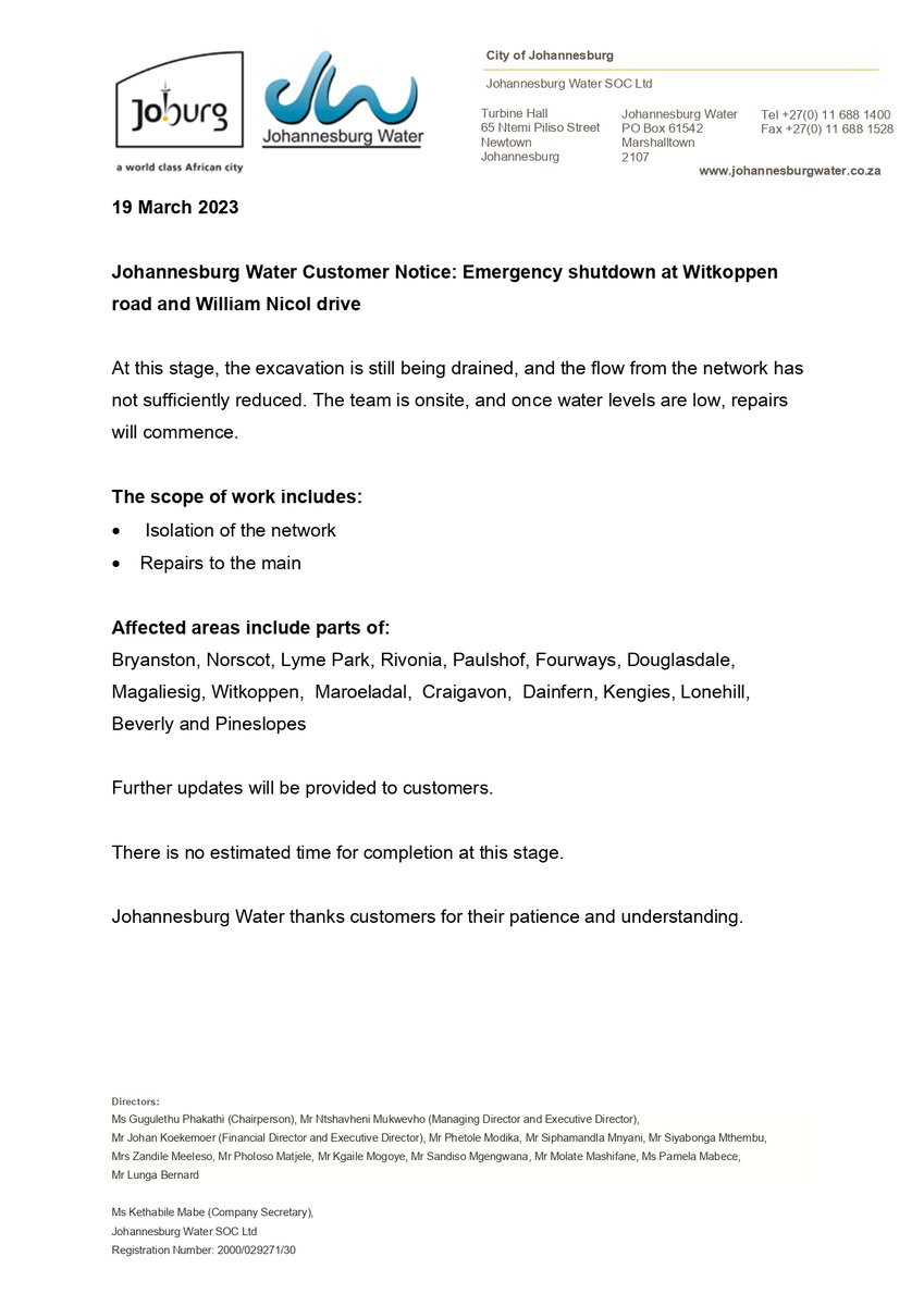 Johannesburg Water tweet media