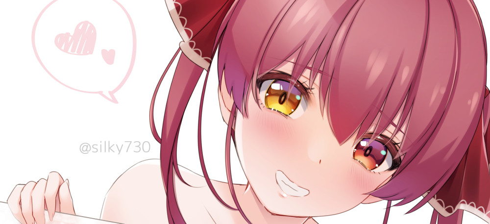 宝鐘マリン 「明日くらいにあっちのアカに上げます 」|しるきー🎀skeb募集中のイラスト