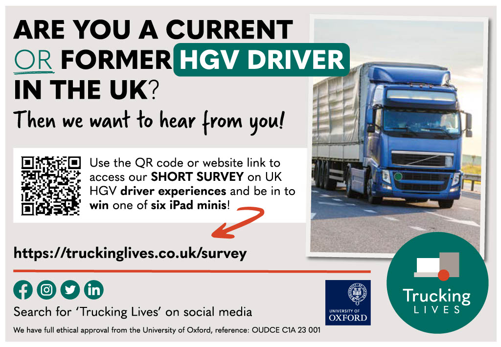 Happy Sunday Everyone!

If you've got 10 minutes to spare, we'd love to hear about your experiences of #HGV driving in the UK: unioxfedu.qualtrics.com/jfe/form/SV_2r…

#HGVdriver #LorryDriver  #lorry #truck #transport #trucking #trucks #haulage #scania #lgv #logistics