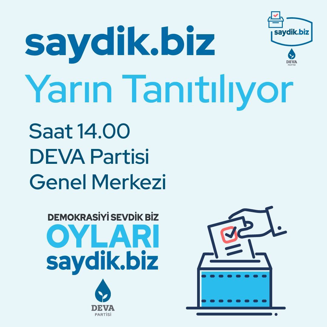 SaydikBiz's tweet photo. https://t.co/OqjJxlgFiA yarın tanıtılıyor!

🗓20 Mart Pazartesi
🕰14.00
📍DEVA Partisi Genel Merkezi https://t.co/8VAXYO9U5N