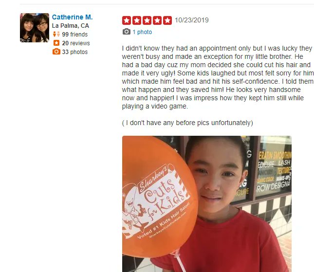 SharkeysHair's tweet photo. “Grandma decided to cut my sons hair, bad idea. So i took him here and they saved his hair!” - via @Yelp for #SharkeysCutsForKids #LaPalmaCa - https://t.co/NM8VAeHU2C https://t.co/ShkjR9KJeI