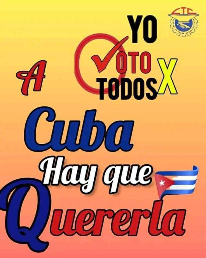 Este domingo se realiza la prueba dinámica en #Cuba🇨🇺, proceso que involucra a más de 23 000 colegios electorales existiendo transparencia y democracia el 26 de marzo.
#YoVotoXTodos #SaludGuantánamo <a href="/GeoPAlvarez/">Georgina Pérez Alvarez</a> <a href="/AsambleaCuba/">Asamblea Nacional Cuba</a> <a href="/DrRobertoMOjeda/">Dr. Roberto Morales Ojeda</a> <a href="/DeZurdaTeam_/">DeZurdaTeam 📳</a> <a href="/PresidenciaCuba/">Presidencia Cuba 🇨🇺</a>