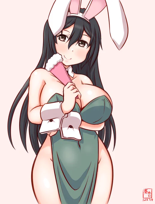 「この服、脚が少し涼しいの、ふふっ」#艦これ版真剣お絵描き60分一本勝負_20230319#筑摩 