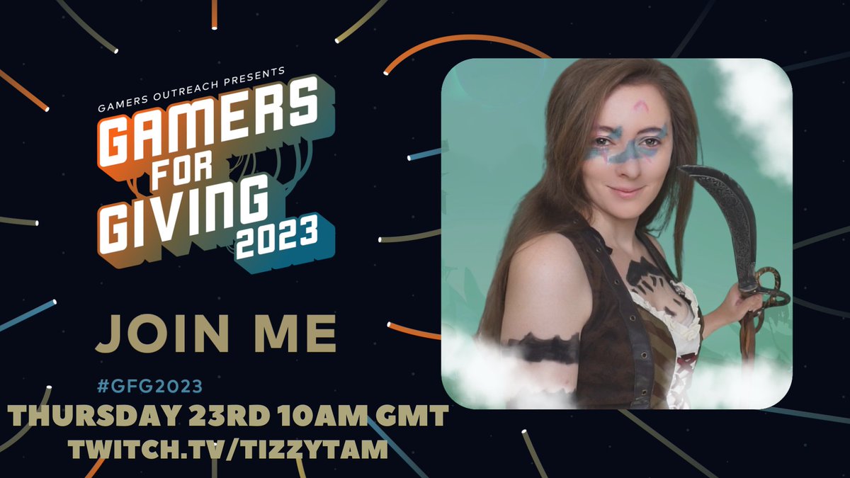 Thursday 23rd I will be sailing @SeaOfThieves  while raising money for #gfg2023 @GamersOutreach 
We will also be on @TwitchUKI front page starting at 10.30AM 
Time to steal some loot for charity! 
twitch.tv/tizzytam