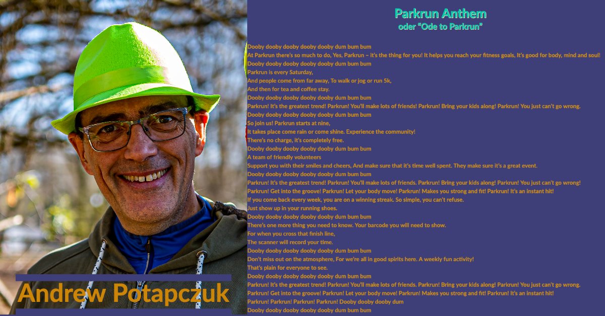 Offenthalpr's tweet photo. Parkrun Anthem or “Ode to Parkrun” by the incredible Andrew Potapczuk.

#parkrungermany #parkrun #parkrundeutschland #running  #liebtlaufen #parkrunfamily #runningmotivation  #runninggirl #runnerslife #parkrunday #fitness  #outdoors  #strava https://t.co/lrAkei7vUC