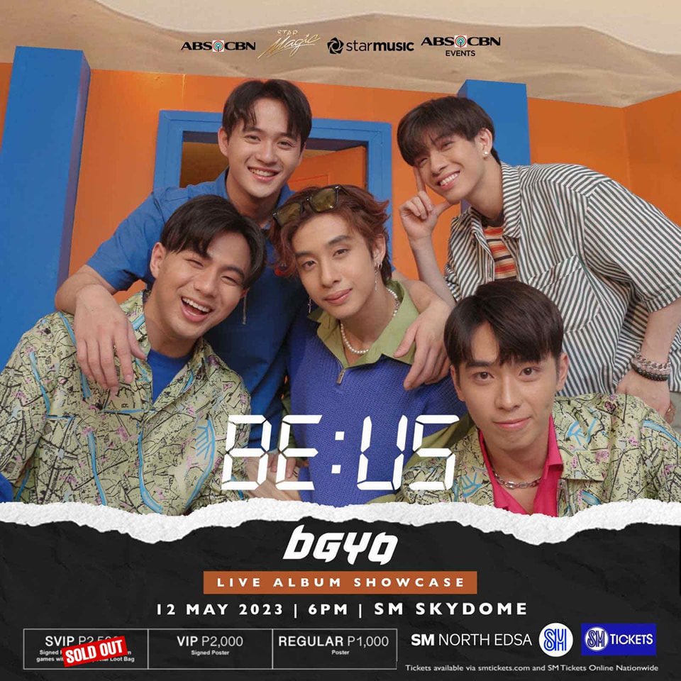 We clamored for the BE:US album promo. Eto na po! 

Our Best Boys live in their #BGYO_BeUsAlbumShowcase on May 12, 2023, at SM Skydome, plus a chance to meet and greet them up close in person!

✅Grab your tickets via <a href="/smtickets/">SM Tickets</a>
✅Order #BGYO_MerchBox via <a href="/PLUSXPH/">PLUSX</a>

#BGYO <a href="/bgyo_ph/">BGYO_PH</a>