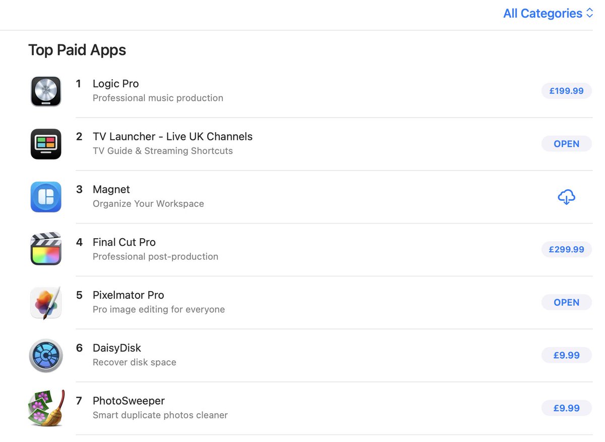 <a href="/TVLauncherApp/">TV Launcher - Live Channels App</a> has now moved to 2nd Overall on the UK Mac App Store 🤩