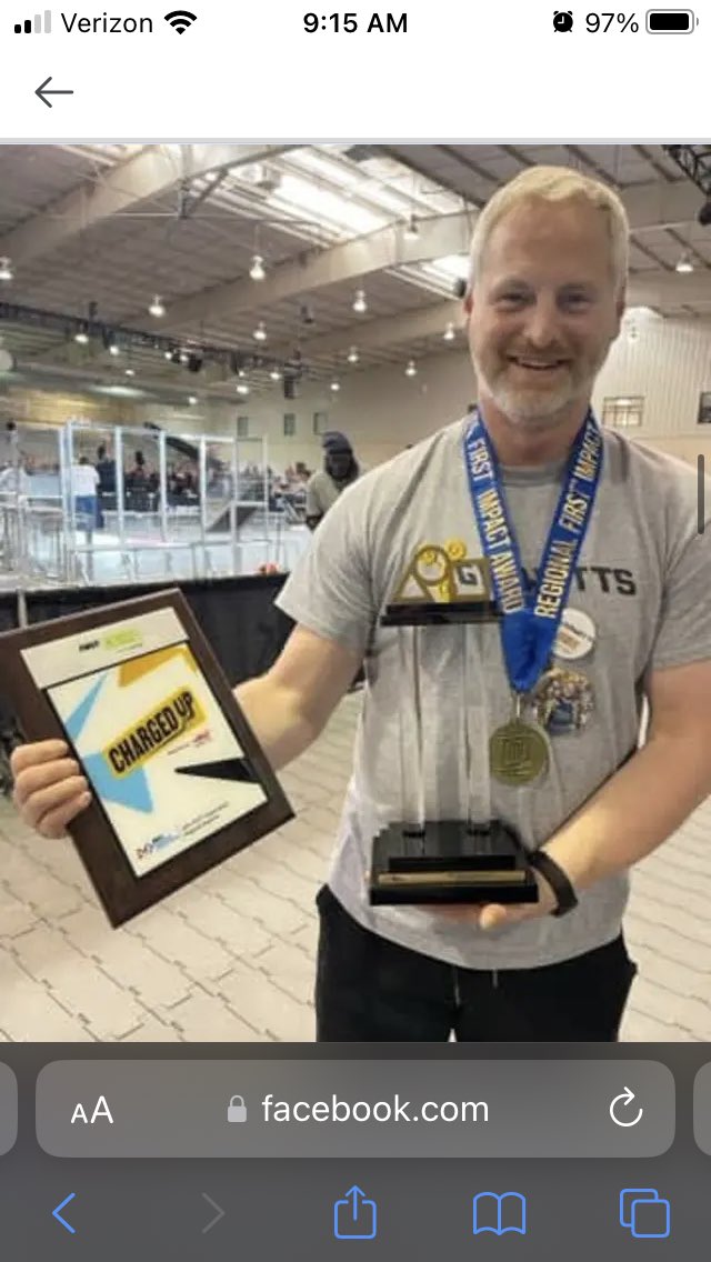 We won the highest award at the Magnolia Regional. Impact Award winners <a href="/7428Gigawatts/">Gigawatts 7428</a> <a href="/FIRSTinAlabama/">FIRST in Alabama</a> <a href="/AlabamaSTEM/">Alabama STEM Council</a>