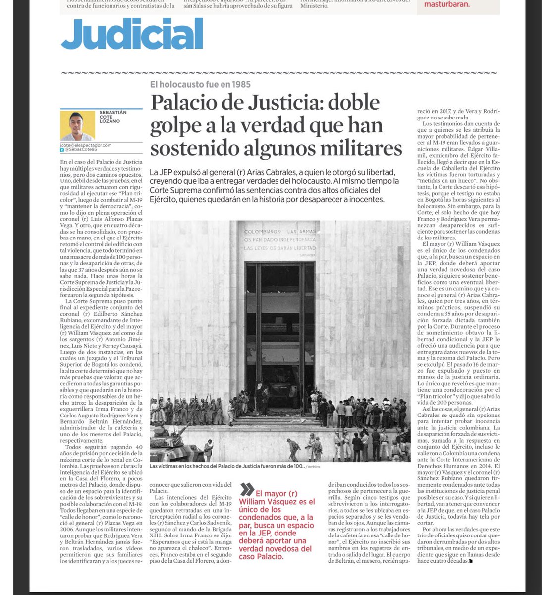 HelenaUranBideg's tweet photo. @IvanCepedaCast ¿Será que tienen que pasar otros 37 años para que el país entienda lo que le costó al país la manera de actuar de la fuerza pública en esos dos días ? ¿Será que ahora la justicia colombiana, sí, le va a responder al país como debió hacerlo hace más de 3 décadas? https://t.co/BOeBlyxLj3