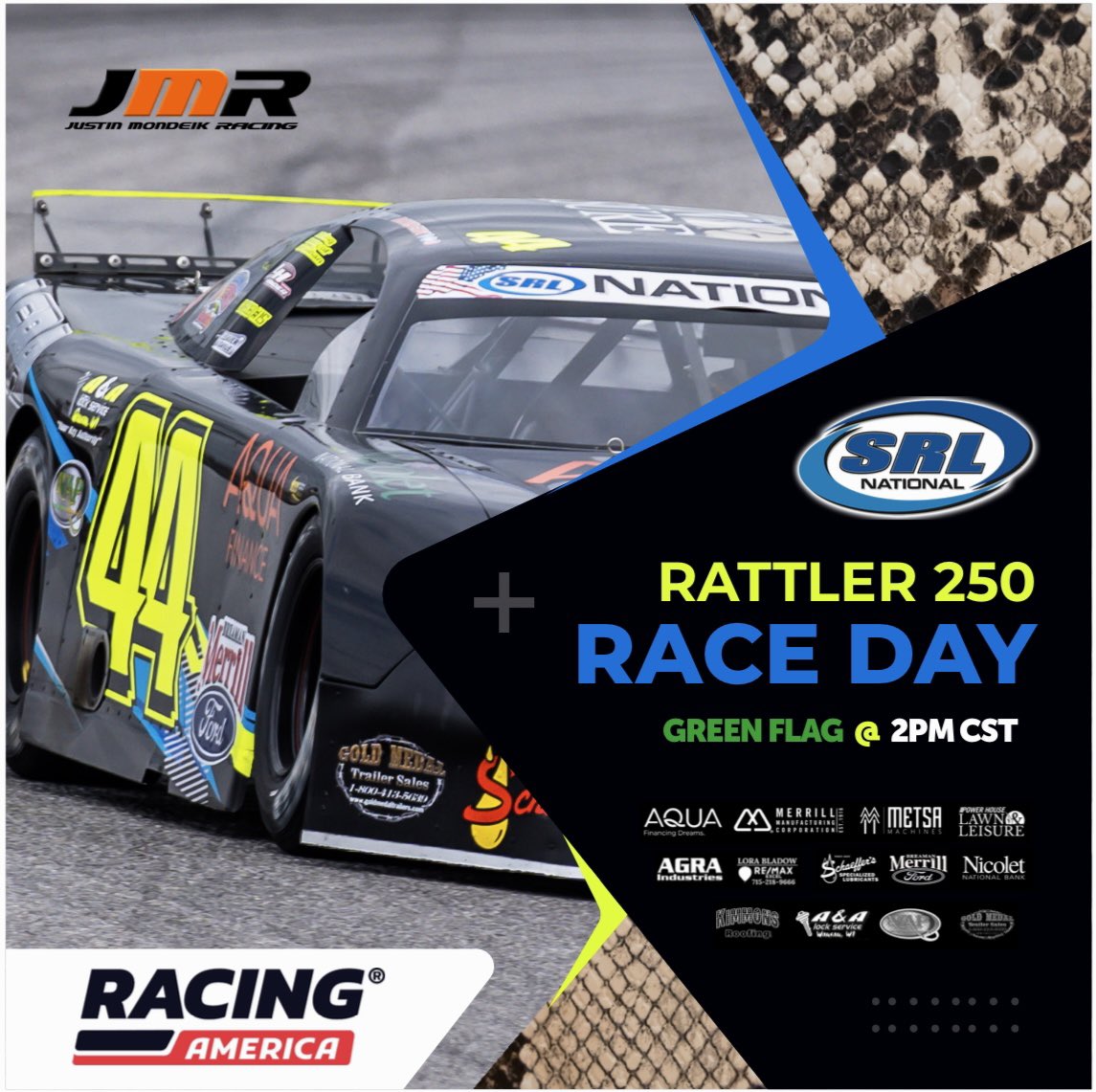 JustinMondeik44's tweet image. 𝙄𝙏’𝙎 𝙍𝘼𝘾𝙀 𝘿𝘼𝙔 !
🐍  @Srl Rattler 250
📍  South Alabama Speedway
📺  @RacingAmerica 
🟢  2:00 PM CST

@PFCbrakes | #ItsQuicker
@WehrsMachine | #BilletTrickery
@TobyRaceProds | #TOBYCar