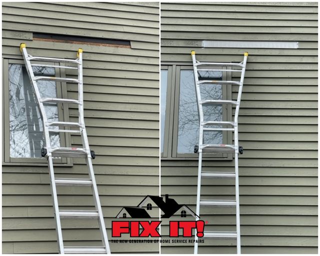 fix_fixit's tweet photo. Damaged siding?
Clapboard siding repair. Yes, we do small repairs!
Request handyman service online @ https://t.co/YB9xTcpKCY
#siding #sidingrepair #sidingcontractor #sidingreplacement #houserepair #houserepairs #spring #springtime #springrepair #springrepairs #homeexterior https://t.co/EcX7Eeqkst