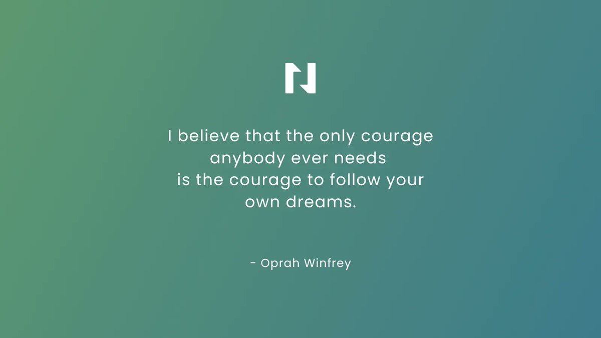 nspireapp's tweet photo. I believe that the only courage anybody ever needs is the courage to follow your own dreams.

- Oprah Winfrey

#nspireapp #dailyquote #motivation #inspiration https://t.co/LF2fIOBvMo