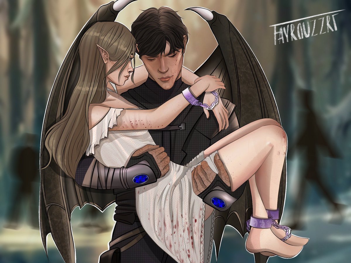mazuqetirw's tweet photo. “Azriel still cradling Elain to his chest. He dripped blood behind him the entire time—a trickle compared to the torrent that should be leaking out.” 

Art by me https://t.co/HTv6GixH5w