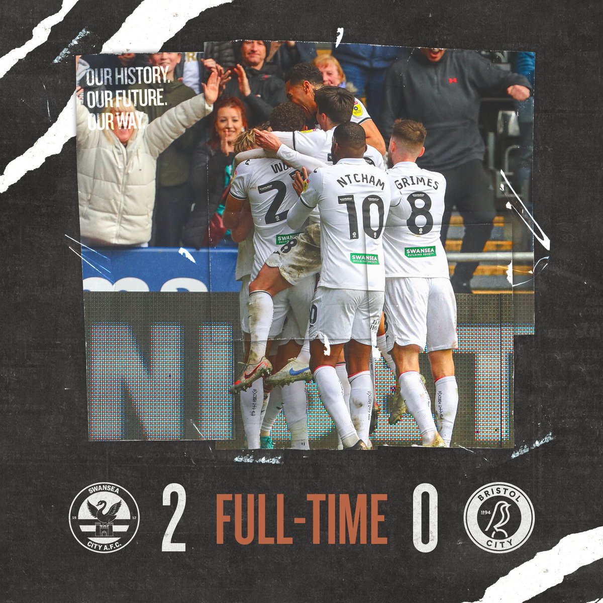 SwansOfficial's tweet image. ⏰ FT | 🦢 2-0 🔴 

GET INNNN!!!! 

#SWAvBRC | @SkyBetChamp