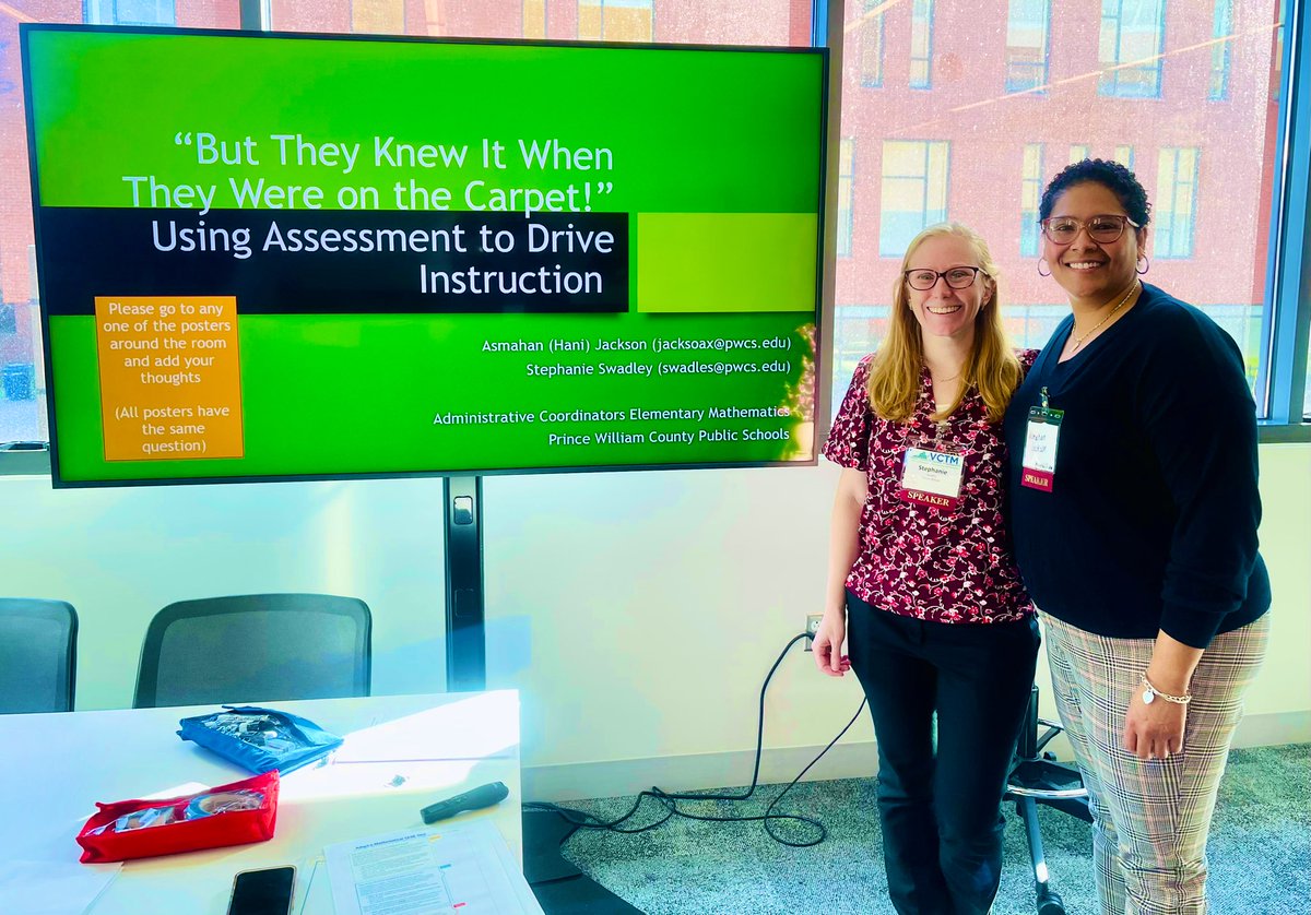 cynthiaslindsay's tweet image. Love growing as a #MathLeader with our AMAZING @PWCSOSL Elementary Mathematics Coordinators, @Ms_Swadley &amp;amp; @AsmahanJackson at @VCTMath Annual Conference!🔥🔥#DataInformedClassrooms #DynamicDuo #VCTM2023 #LifelongLearning ❤️