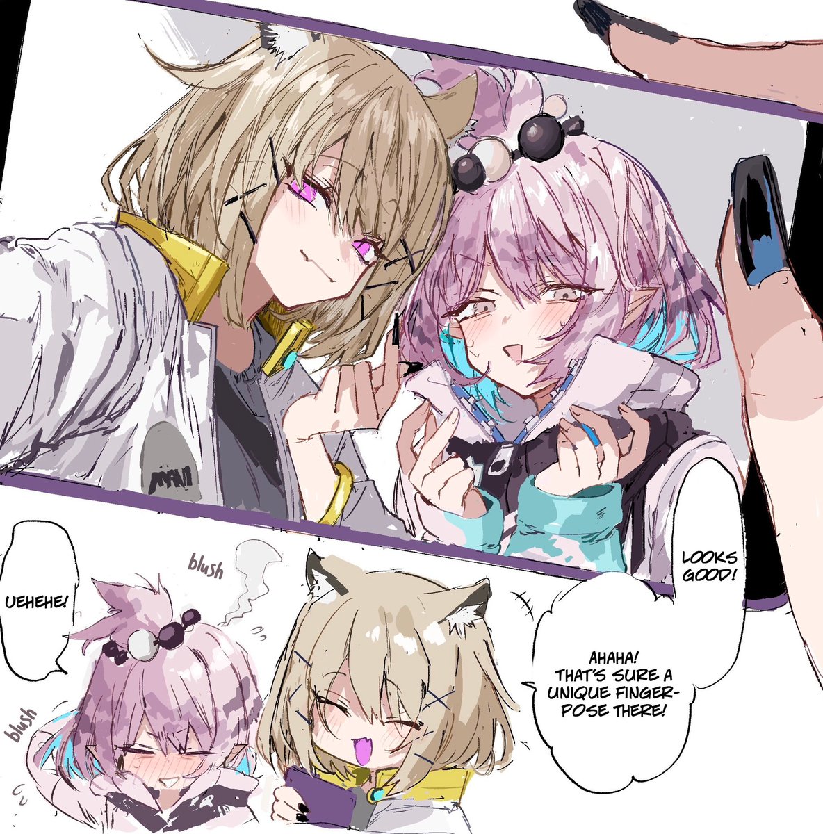 aka_calain's tweet photo. @na_tarapisu153 Eng version - Utage and Kirara
#Arknights 
Translation by @TheParacite 
Typesetting by @aka_calain https://t.co/ZfD89uwTyR