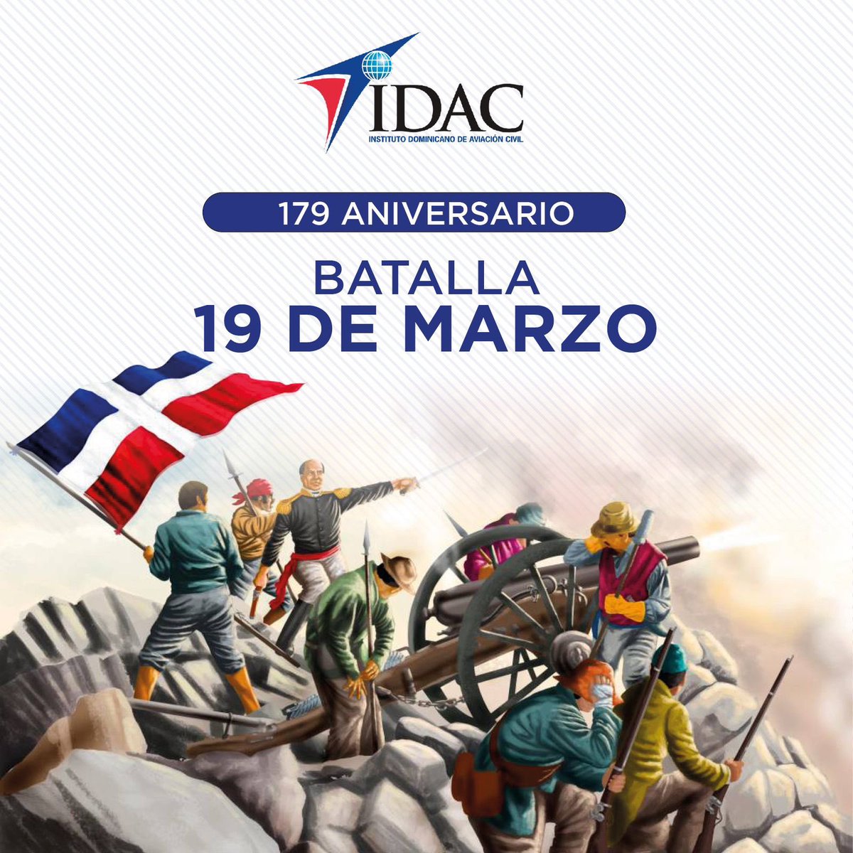 Hoy conmemoramos el 179 aniversario de la Batalla de Azua del 19 de Marzo, la primera gran gesta en defensa de la República Dominicana, librada por una fuerza de 2,500 soldados dominicanos que fueron reclutados para enfrentarse con el ejército invasor. #batalla19demarzo #idacrd