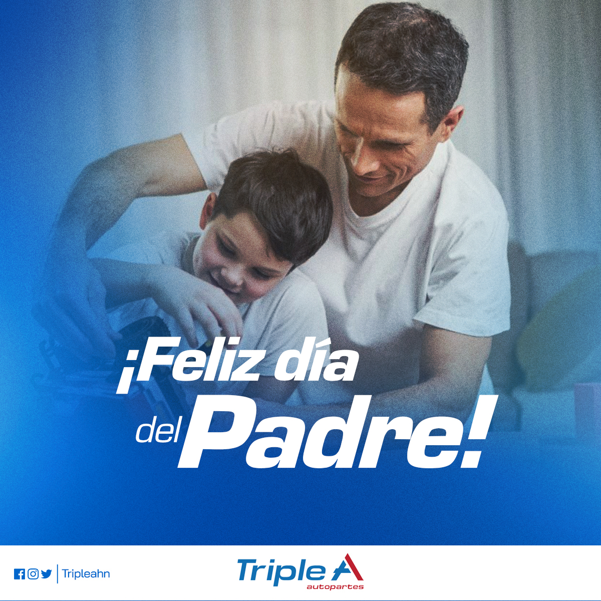 tripleahn's tweet photo. A nuestra pieza más valiosa, ¡FELIZ DÍA DEL PADRE! Por siempre ser el motor de la familia y por demostrar el esfuerzo y pasión que es la clave de todo 😎👨🔧 #diadelpadre #triplea https://t.co/fOZLxo5bnW