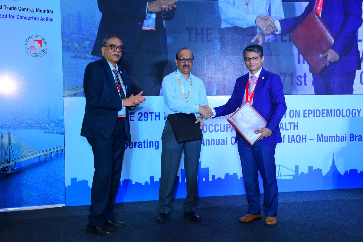 IAOHMumbai's tweet photo. A momentous occasion during the recently concluded #epicoh2023 incorporating the 71st Annual Conference of @IAOHMumbai was signing of a MOU between @thePHFI &amp; IAOH to promote public health &amp; occupational health education &amp; training &amp; implement exchange of scientific ideas. https://t.co/OTnpBiMBV7