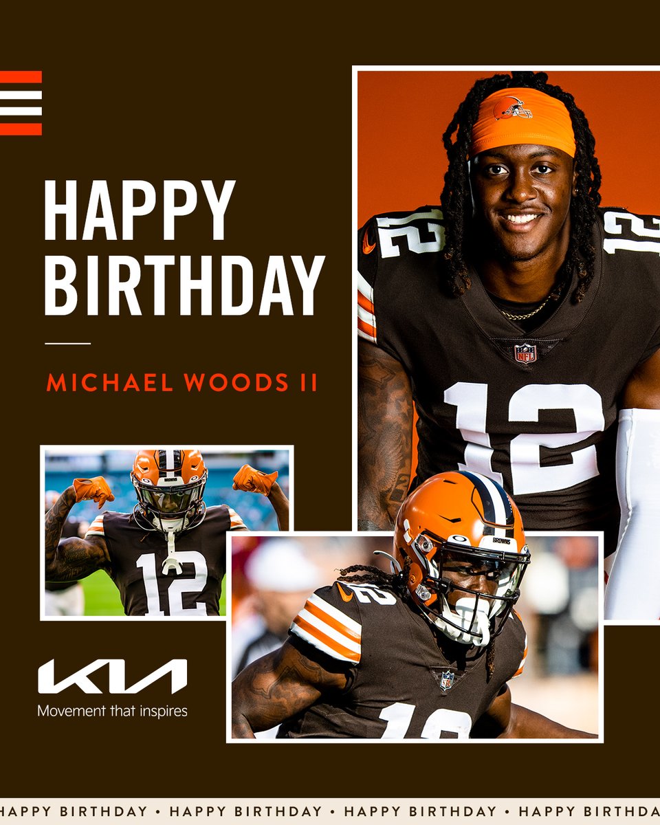 Browns's tweet photo. Happy birthday to our guy @TheMikeWoods 🎊 https://t.co/bZK4TSWZFv