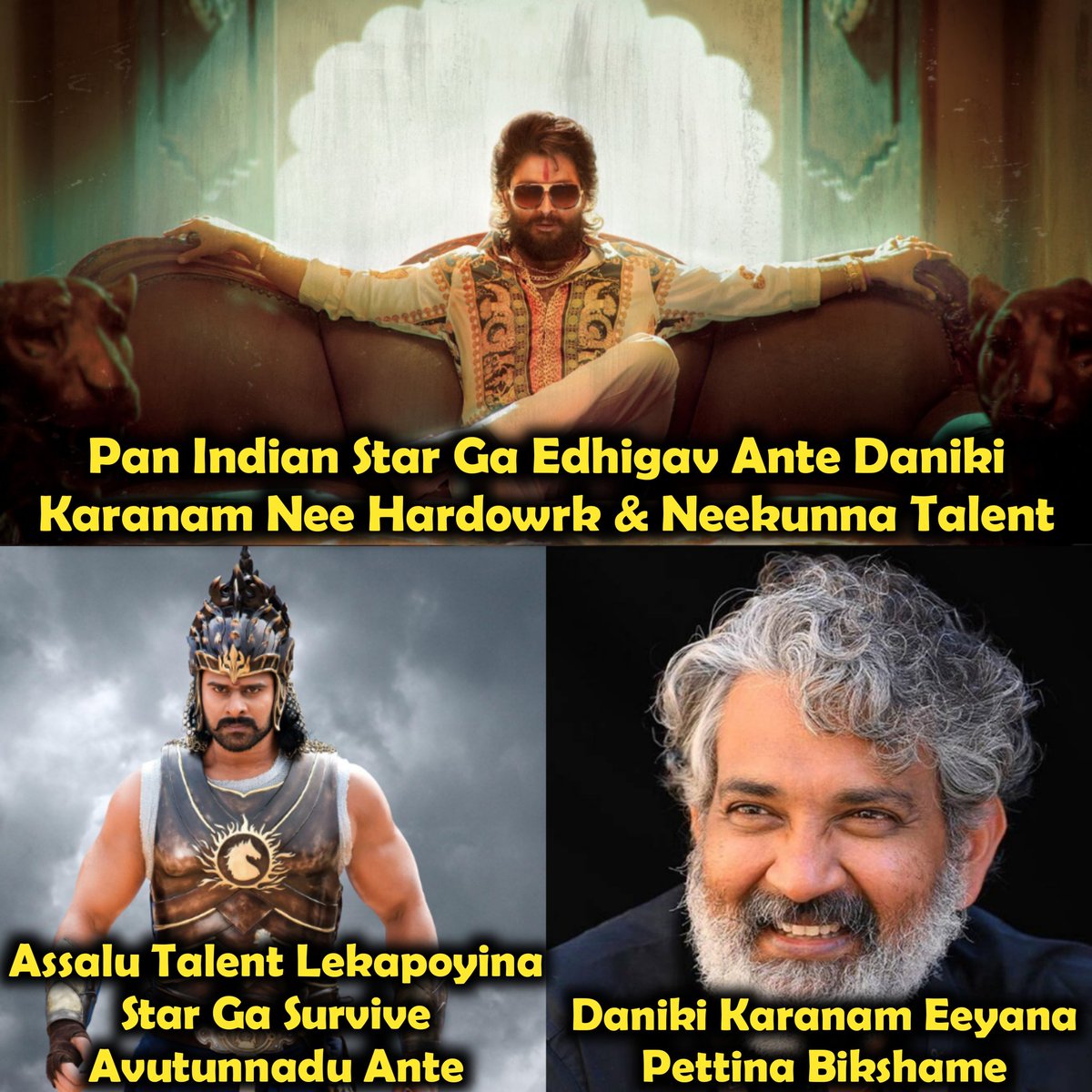Shivasandy99's tweet photo. .@ssrajamouli Nv Lekapothe Veedini Aasalu Hero Ga Kuda Consider Chesevallu Kadhu

#PushpaTheRule || @alluarjun https://t.co/wWANjvwHTZ