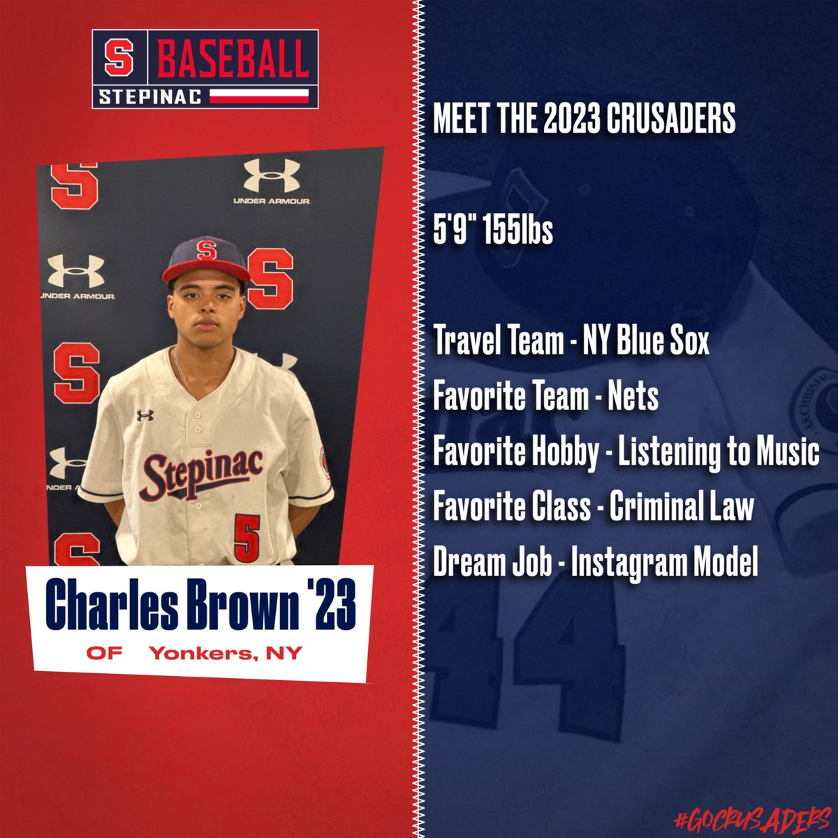 Step_Baseball's tweet photo. Meet the Crusaders! We continue to meet the 2023 Stepinac Varsity Baseball Team with Seniors Matt Pipcinski, Charles Brown & Rene Pineda! #GoCrusaders #WILL
#StepinacHighSchool #StepinacBaseball
@StepinacSports @StepinacHS https://t.co/ALaU1kT5M5