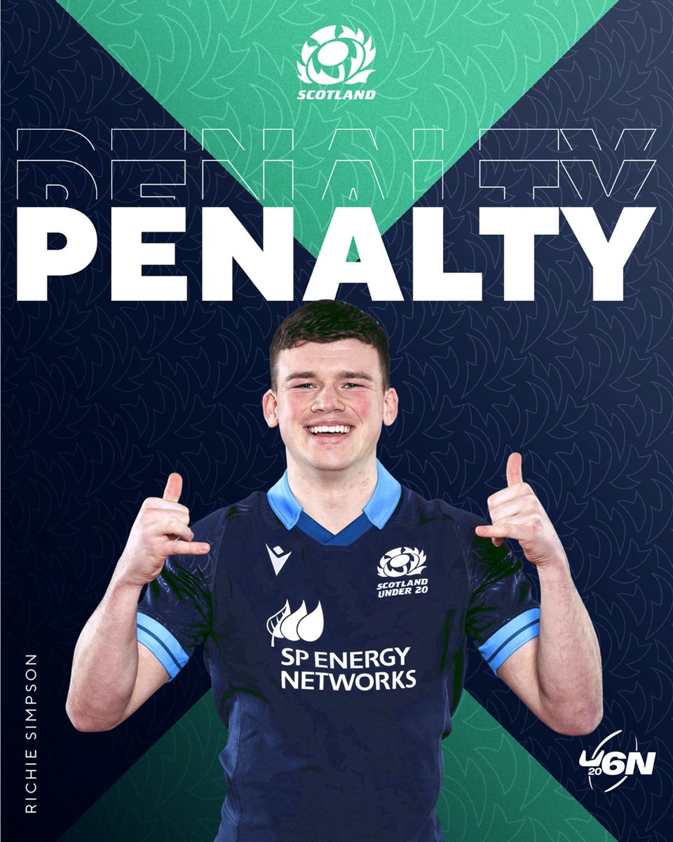 Scotlandteam's tweet photo. 11' | Simpson slots a long penalty to stretch the lead.

🏴󠁧󠁢󠁳󠁣󠁴󠁿 10-5 🇮🇹

#AsOne | @SixNationsU20 https://t.co/A3GfOxPGeA
