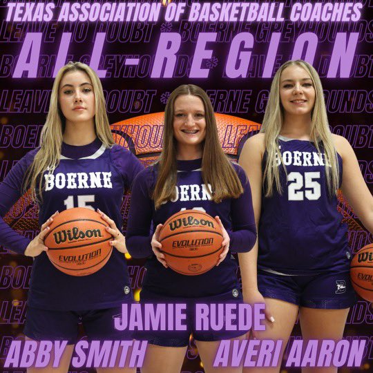 Congrats to <a href="/RuedeJamie/">Jamie Ruede</a> <a href="/AaronAveri/">Averi Aaron</a> and <a href="/abbysmith150/">Abby Smith</a> for earning TABC All-Region Team recognition!! #leavenodoubt <a href="/LeechStan/">Boerne ISD Athletics</a> <a href="/Boernehs/">Boerne High School</a> <a href="/BoerneISD/">Boerne ISD</a>