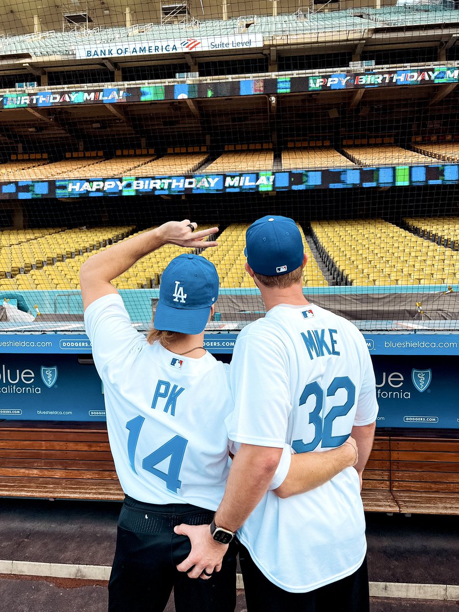 Such a surreal day at Dodgers Stadium with the best teammate in the world 🥰👬 #loveislove