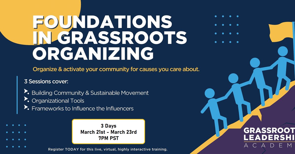 RealSpikeCohen's tweet image. Our last Grassroots Leadership Academy event was such a hit, we're bringing it back for the West Coast!

Next week, from 3/21 to 3/23, join us for a LIVE, interactive training course that will walk you through the steps of becoming the most effective leader possible.