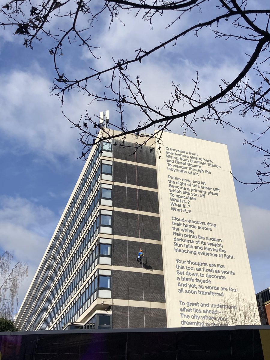 Adelai05's tweet photo. Very brave! #Absailing @sheffhallamuni and note #AndrewMotion’s great #poem looking as wonderful as ever thanks to @otsfestival’s vision all those years ago. https://t.co/G6VarFdS7W