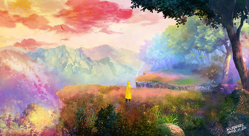 scenery no humans sky cloud outdoors signature mountain  illustration images