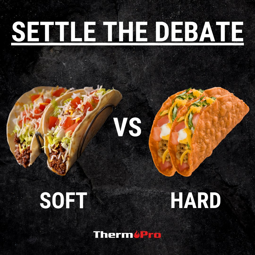 TempProOfficial's tweet photo. Help us settle the debate! Do you prefer soft-shell or hard-shell tacos? 🌮
Comment below👇
Get a surprise deal by clicking➡️ https://t.co/GQqJWeRcXG🌡️
#SoftShellTaco #HardShellTaco #Taco #TacoLover #Tacos #ThermoPro https://t.co/B5AMLnG35c