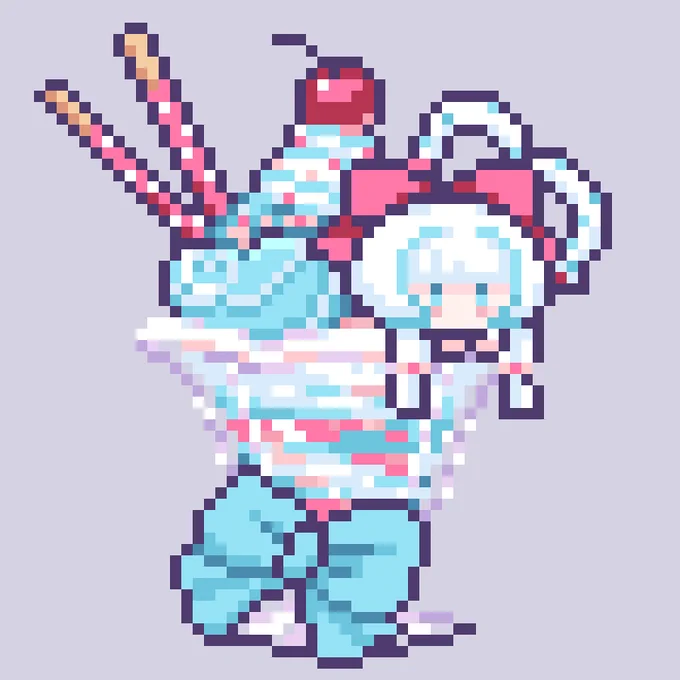 ิกินคาวไม่กินหวานก็ไม่เป็นไรเพราะในแป้งก็มีน้ำตาลเหมือนกัน#pixelart #ドット絵 