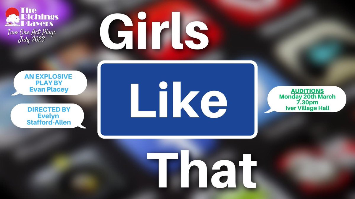 We're really looking forward to tomorrow evening's "Girls Like That" Auditions at Iver Village Hall from 7.30pm. Just a reminder that the audition information can be found here: rb.gy/o300zk. For more information contact Ev on 07950039827…