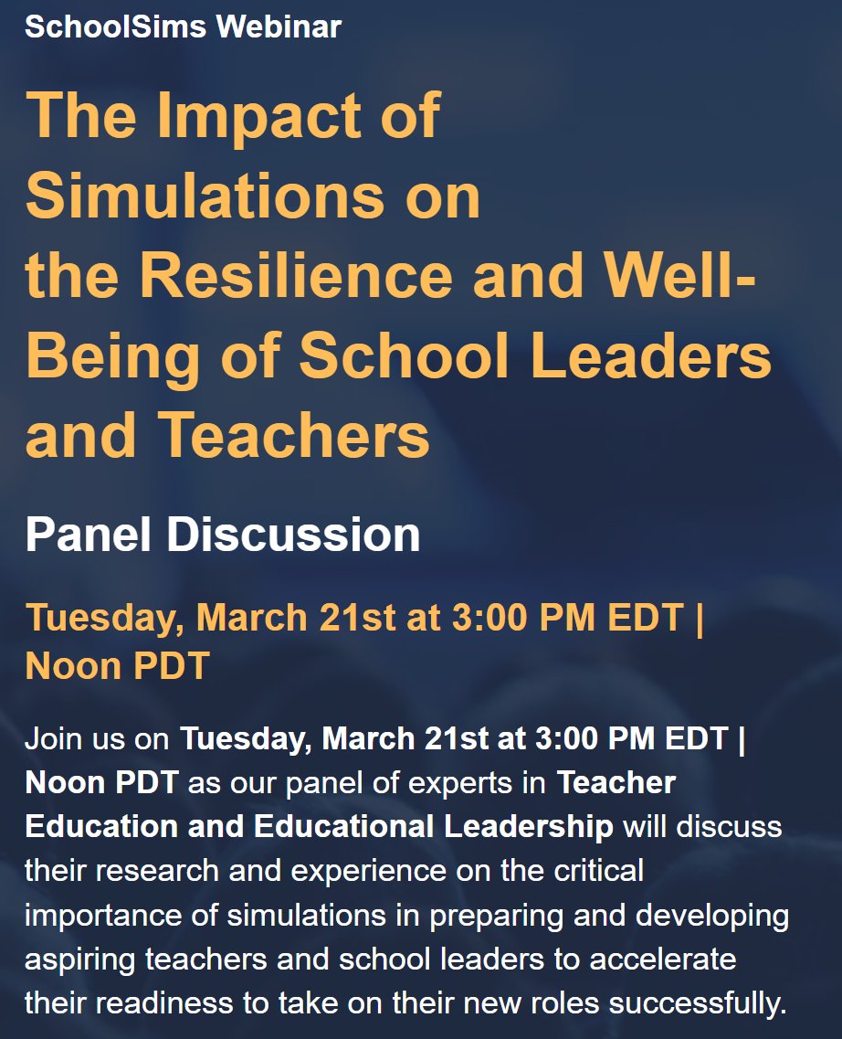 ICPEL is partnering with SchoolSims this year and would like to invite our members to a free webinar this week. Click here to register! icpel.org/schoolsims.html Not a member? Contact c.walling@icpel.org to start enjoying member benefits! #icpel #elwb #schoolsims #edleadership